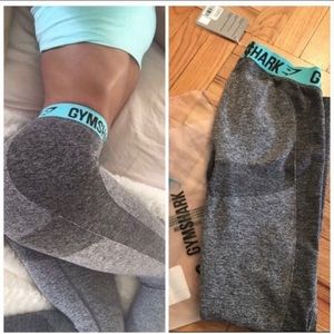 Gymshark Flex Turquoise & Gray high waist legging